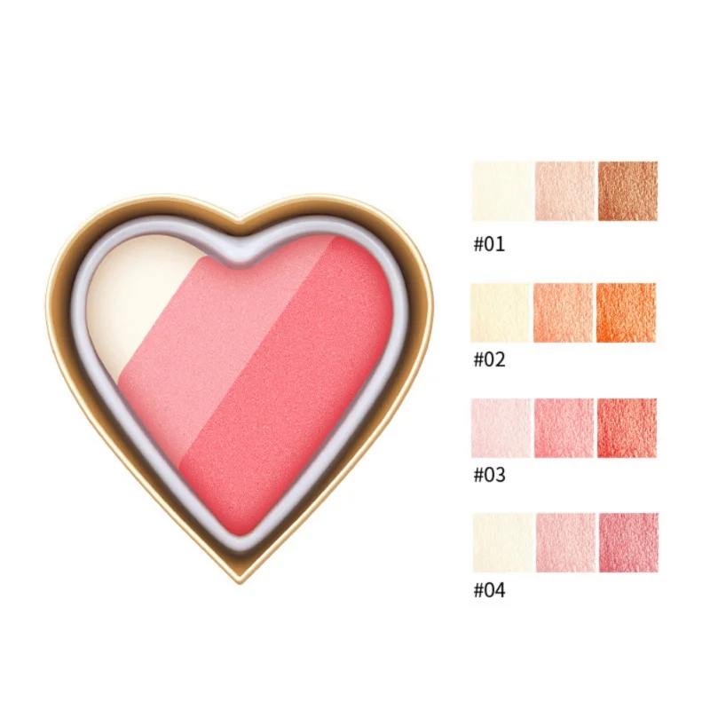 New Heart-shaped Eye Shadow Bronzers & Highlighters Blush Multifunction Brighten Maquiagem Eyeshadow Pallete Make Up