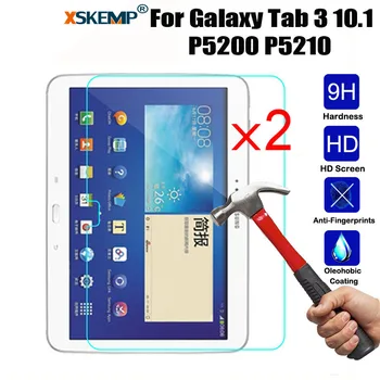 

XSKEMP 9H Hard Tablet Screen Protector For Samsung Galaxy Tab 3 10.1" P5200 P5210 Scratch Proof Tempered Glass Protective Film