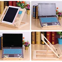 Дерево этажерке ноутбука iPad держатель для книг Подставка для книг и бумаг держатель Подставка для чтения с 4 регулируемых позиций