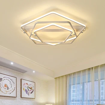

Rectangle modern led ceiling lights for living room bedroom study room white o rAcrylic lamp 220V square ceiling lamp with RC