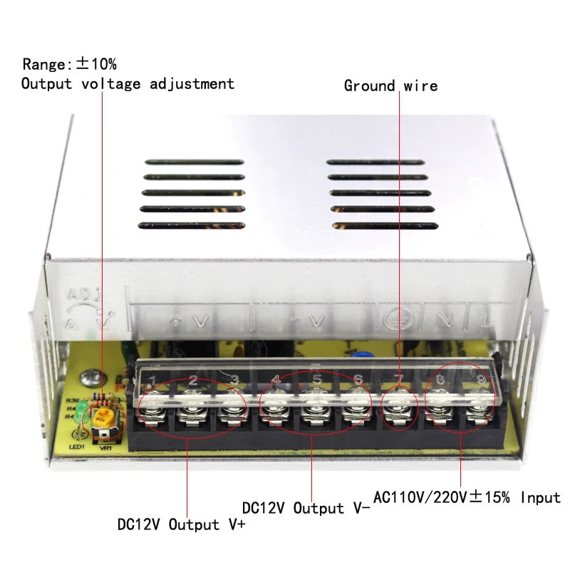 С драйвером постоянного тока для светодиода dc 12v блок питания 400W 33A ac dc 12v трансформация de 220v 12v блок питания для светодиодной ленты