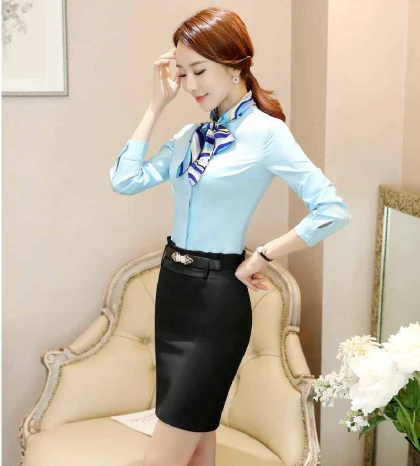 

New Formal OL Style Professional Business Women Work Suits Spring Fall Skirt Suits With 2 Piece Tops And Skirt Office Work Wear