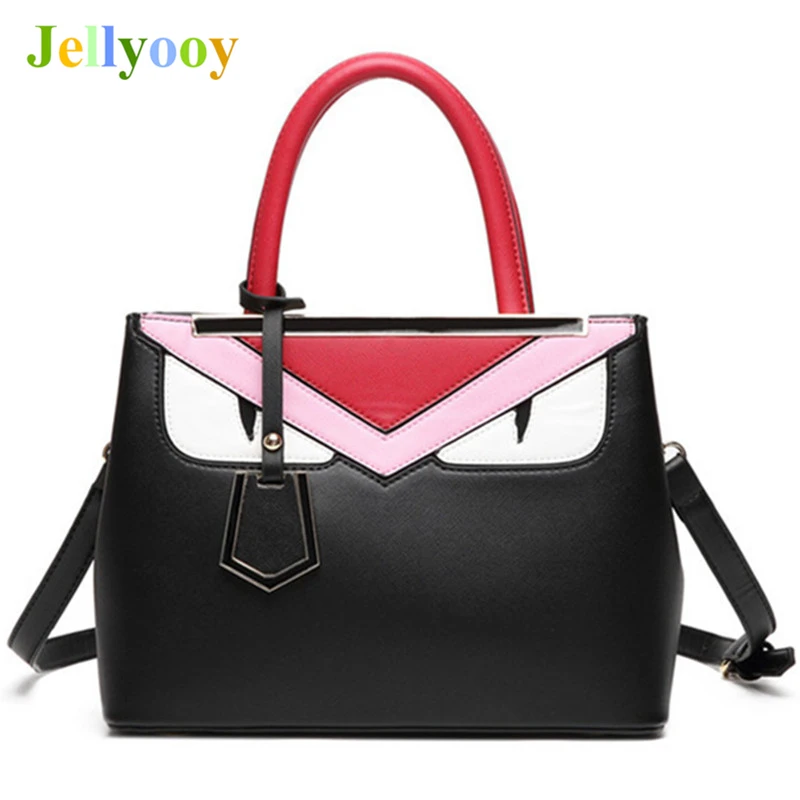 

Simple Style Women Handbag Monster Bag Famous Designer Ladies Devil Eye Women Tote Handbag Split Leather Shouder Shopper Bag Sac