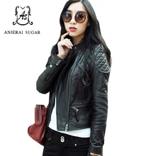 Весенне-осенняя черная кожаная куртка, Женское пальто, сексуальная косая молния, jaqueta de couro feminino, короткая мотоциклетная куртка из искусственной кожи