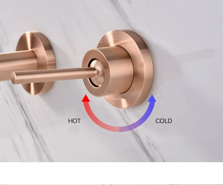 Вороненый розовое золото, латунь настенный смеситель Одной ручкой Ванная комната смесителя горячая холодная мойка кран вращения Носик