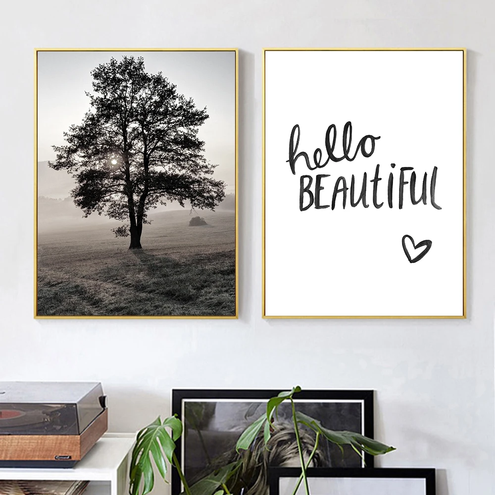 QKART Nordic Poster Canvas Painting Nordic Landscape Oil