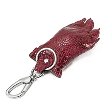 Настоящий крокодиловый коготь, кожаный брелок, Ретро стиль, модный, для мужчин и женщин, автомобильный брелок, кошелек, кольцо, держатель, подвеска, мужской брелок