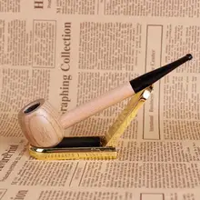 Светильник курительная трубка 15 см курительная трубка 9 мм фильтр трубка из черного дерева портативный круглый стиль курительная сигара деревянная трубка