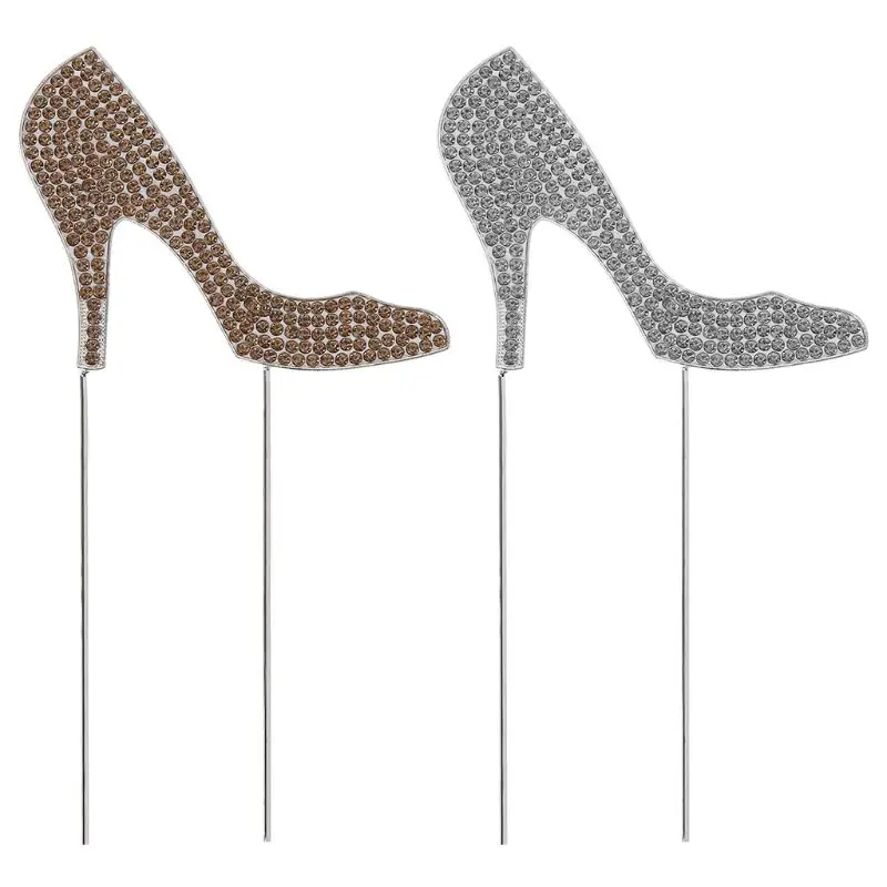 

High Heel Shoes Glitter Cake Topper Dessert Pick For Birthday Party Decoration Supplies Mothers Day Ornament Prop