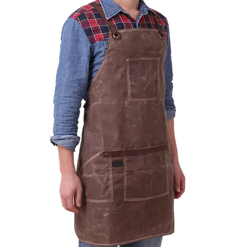 Waxed Canvas Apron Crossback Cotton Strap D95-6