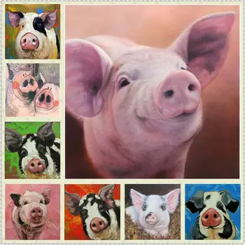 

5D DIY Diamond Painting Pig Embroidery Full drill Diamond Cross Stitch Rhinestone Mosaic animal Painting Decor craft Gift AS883