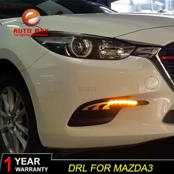 

Free shipping 12V 6000k LED DRL Daytime running light case for mazda3 mazda 3 M3 2017 fog lamp frame Fog light
