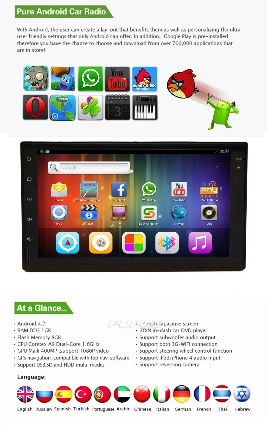 Discount 7" Android 4.2 ALL-Touch Tablet Universal In Dash HD Touch Screen Car None-DVD Player Double Din GPS Navigation Stereo AM/FM Rad 3 Discount 7" Android 4.2 ALL-Touch Tablet Universal In Dash HD Touch Screen Car None-DVD Player Double Din GPS Navigation Stereo AM/FM Rad 3