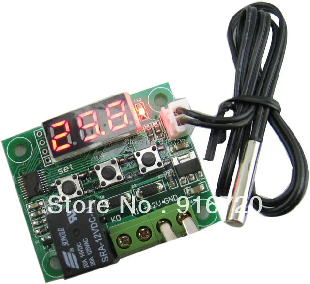 DC 12V heat cool temp thermostat temperature control switch temperature controller thermometer
