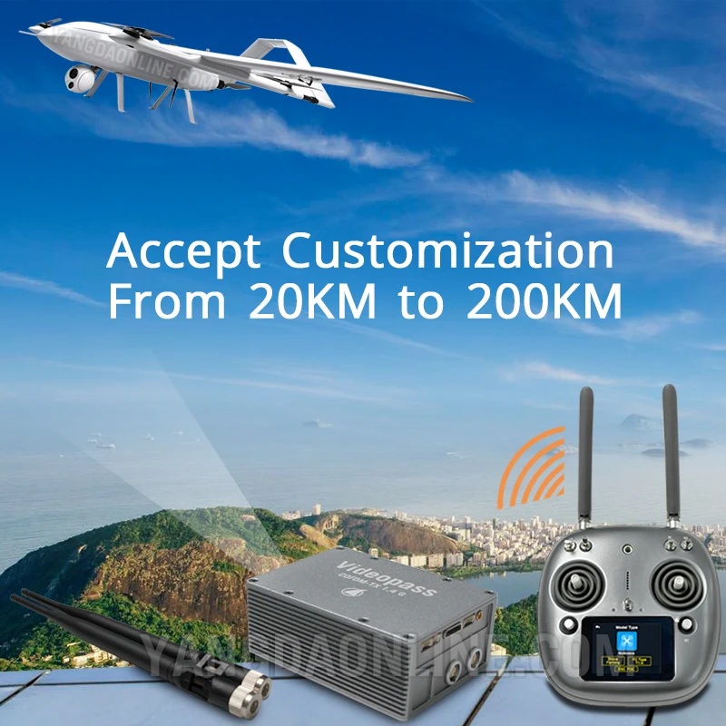 Videopass 1.4G Video Downlink for uav multirotor VTOL fixed wing cover range 20km to 30km FPV transmitter and receiver