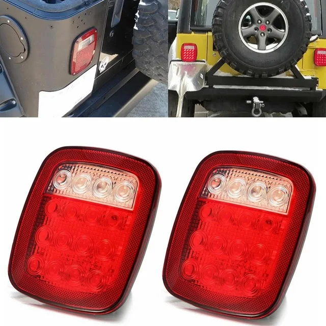 

Stop Tail Reverse Driving Brake License Light LED Rear Light 12v for Jeep Wrangler TJ JK CJ YJ Truck Trailer Boat 2Pcs