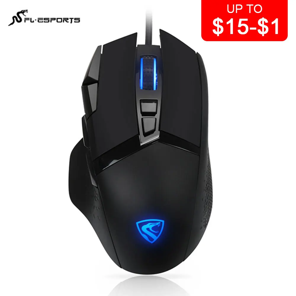 

Original FLESPORTS G51 USB Wired 2000DPI Gaming Mouse 9 Independently Programmable Buttons Optical mouse with RGB Backlight