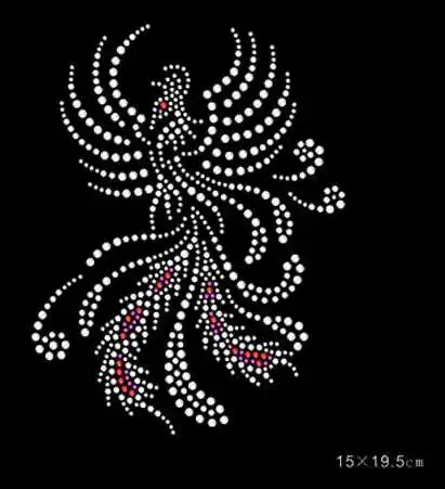 

2pc/lot Elegant Phonex rhinestones motif designs iron on transfer hot fix rhinestone transfer motifs iron on transfers motif