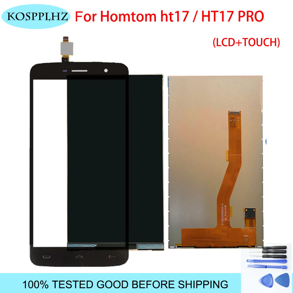

100% Tested front outer glass Touch Screen For homtom ht17 / ht17 pro Touch Screen and LCD Display With Tools ht 17