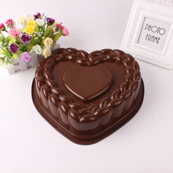 

High quality Cake decorating Tools Baking Pastry Mould Valentine Heart Shape Design silicone bakeware Cake mold 31*30*7 cm