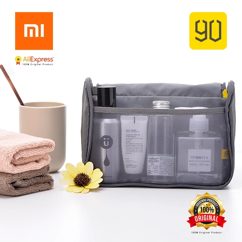 

90FUN Original Waterproof Portable Wash Bag Woman Makeup Cosmetic Toiletry kit in luggage Travel Trip Vacation