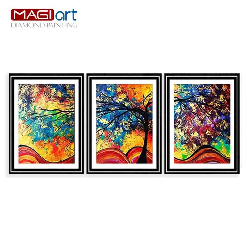 

Diamond painting accessories,Diamond embroidery,5D DIY mosaic Diamant, picture of rhinestone,full round Colourful trees ZML023