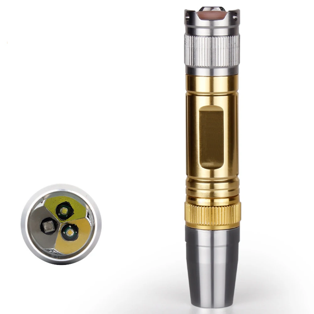 5 Watts 3IN1 CREE LED Gem Torch Yellow 395NM Black Light UV LED