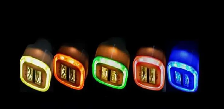 Автомобильное зарядное устройство hopeboth с двумя usb портами и светодиодной