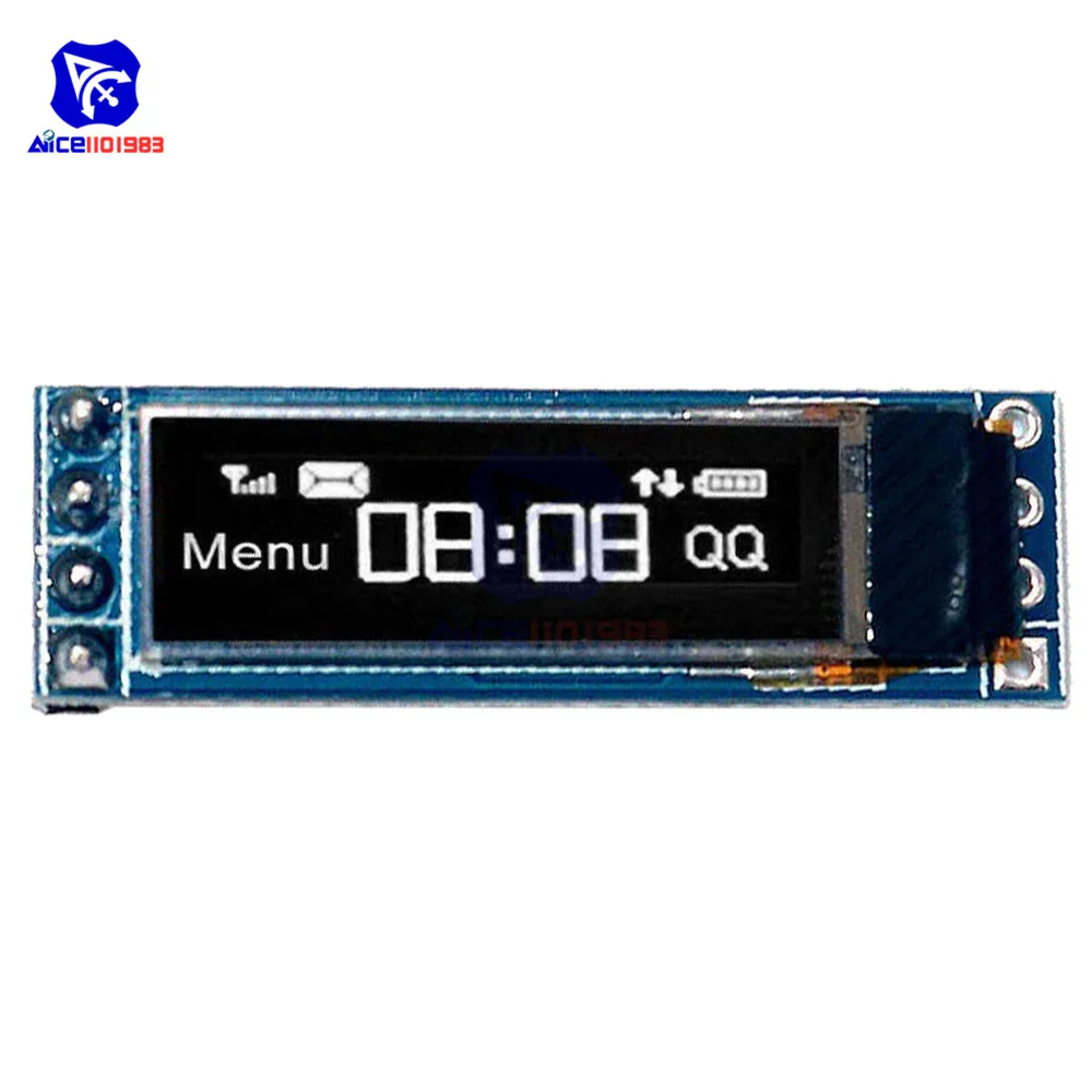 4 контактный модуль органического светодиода SSD1306 96x16 0 69 дюйма 3 5 В плата IIC для