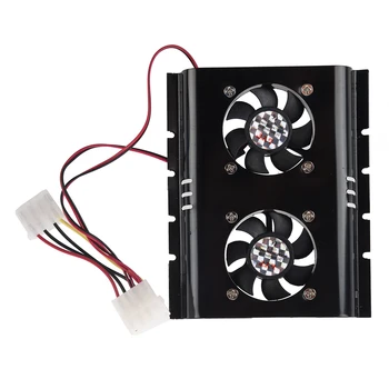 

Black 3.5 SATA IDE Hard Disk Drive HDD 2 Fan Cooler for PC