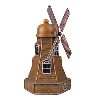 

European Retro Architecture Dutch Windmill Decor Figurines Resin Crafts Cafe Bar Window Decor Ornaments Creative Gift Home Decor