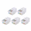 5 unids/set CAT5E UTP Módulo de red herramienta-RJ45 conector información zócalo de salida de PC Cable adaptador de Cable para AMP ► Foto 3/6
