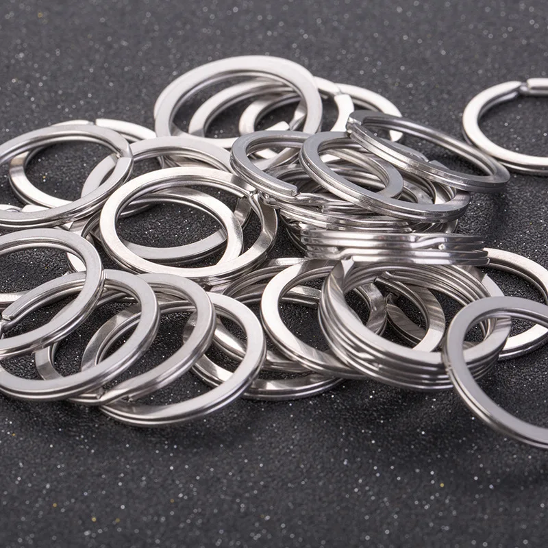 

High quality nickel plated 1.8x25mm metal key ring charm Keychain Hanging chain Charm Key Chain Ring Accessories 5pcs