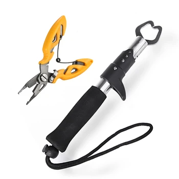 

Lixada Multifunctional Stainless Steel Fish Lip Gripper Grip Pliers Set Fishing Tackle Control Fish Pliers Pincer Scissor Cutter