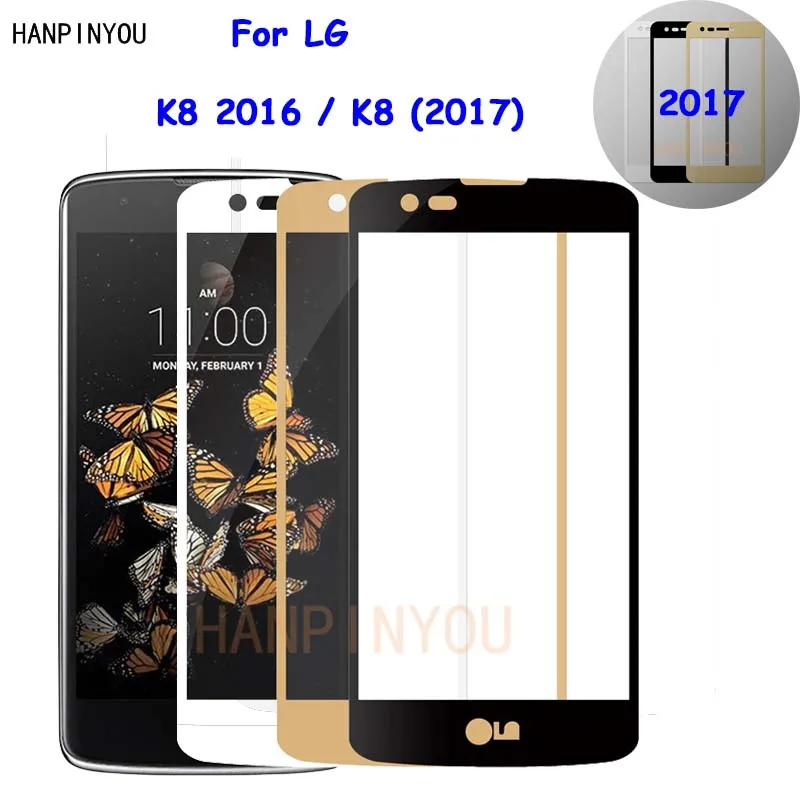 For LG K8 (2016) / (2017) Full Cover Hard Tempered Glass Screen Protector Ultra Thin Premium Explosion-proof Protective Film | Мобильные