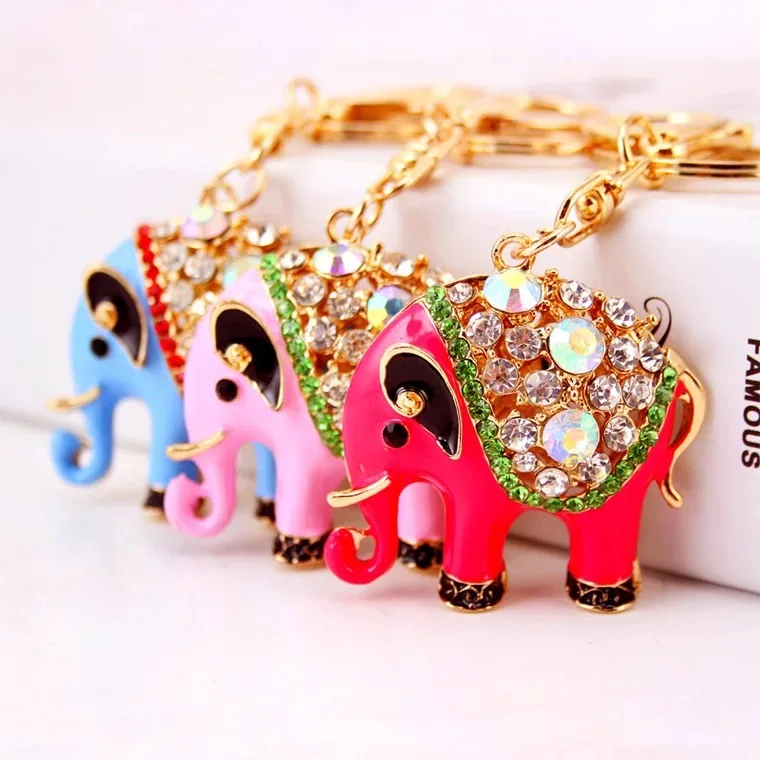 

free shipping 30pcs/lot rhinestone elephant keychain purse hanger Indian wedding party favors and giveaway gifts for guest