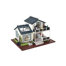 DIY набор деревянная модель кукольного домика Строительный набор сборные игрушки для детей, Франция Прованс Миниатюрный Кукольный домик подарок на день рождения