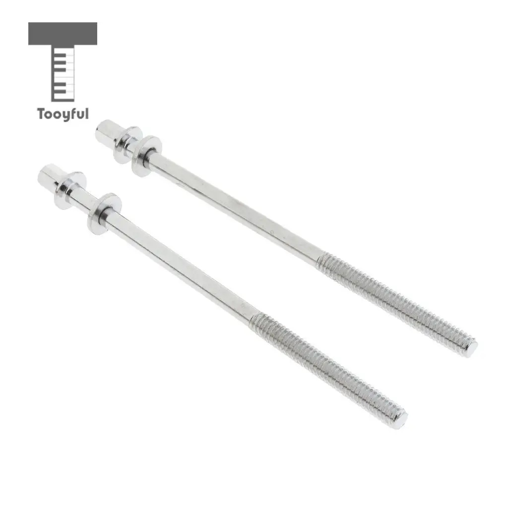2pcs Stainless Steel Drum Tension Rods with Drum Screws Tension Screws for Drum Parts