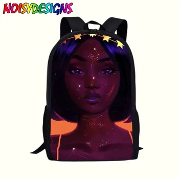 

Noisydesigns printing school bag canvas painting teenage boy backpack laptop camping backpack male African girl oil painting