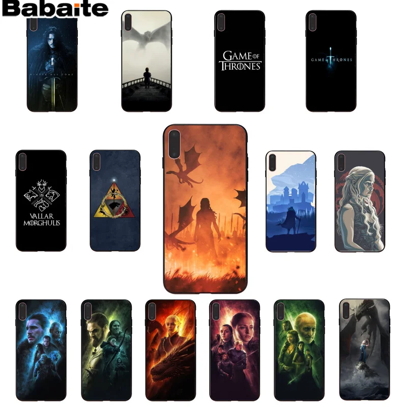 

Babaite Game of Thrones Daenerys Dragon Jon Snow tyrion lannister Phone Cover for iPhone 8 7 6 6S Plus X XS MAX 5 5S SE XR Cover