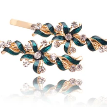 Шт. 1 шт. модные женские туфли со стразами листья цветок в форме заколки для волос заколка из сплава шпилька булавки Jewelry инструмент укладки