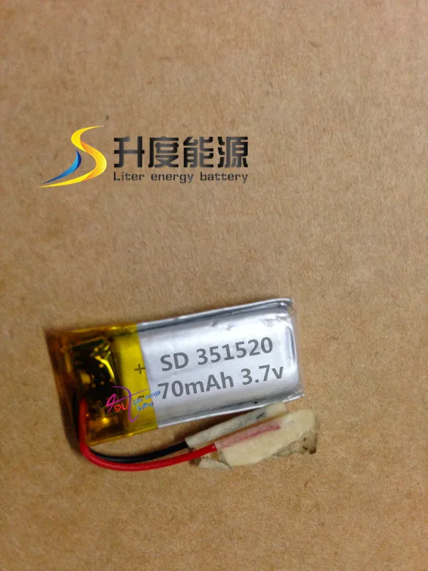 351520 3.7v 70mah rechargeable lithium polymer battery | Электроника