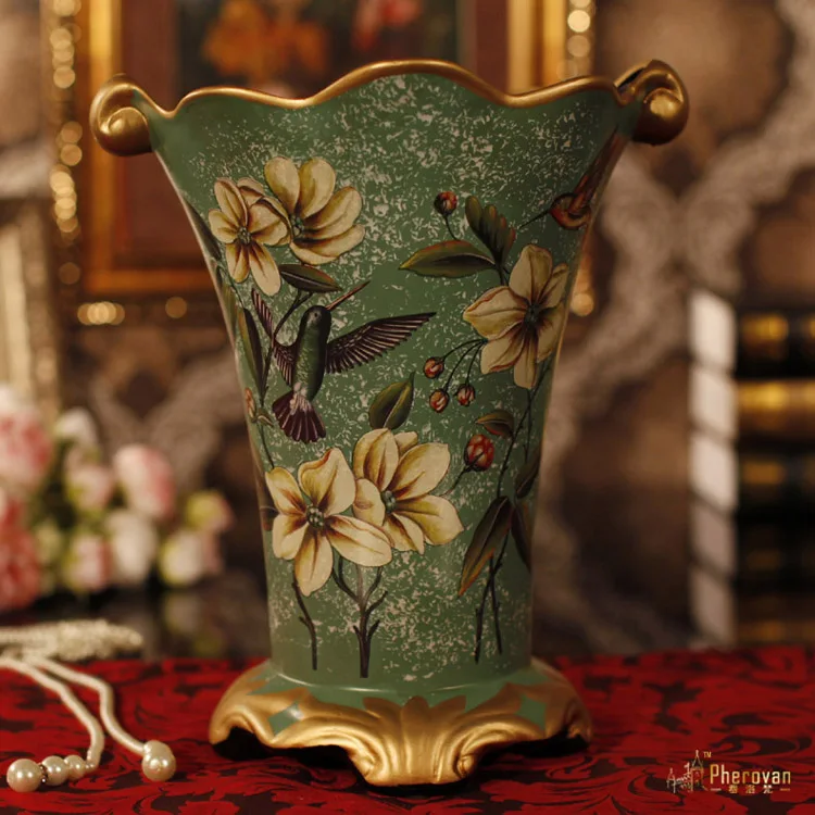 Европейский стиль древнего расписные керамические вазы украшения модных домов роспись керамических цветочных специальное предложение