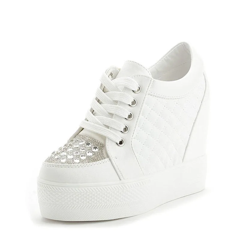 2018 Appartements forme Casual talons Noir Strass Pour Mot Plate Sneakers De Jouets Automne E Blanc Haute Noir Chaussures blanc Mode Femme Femmes qwtvTSx4