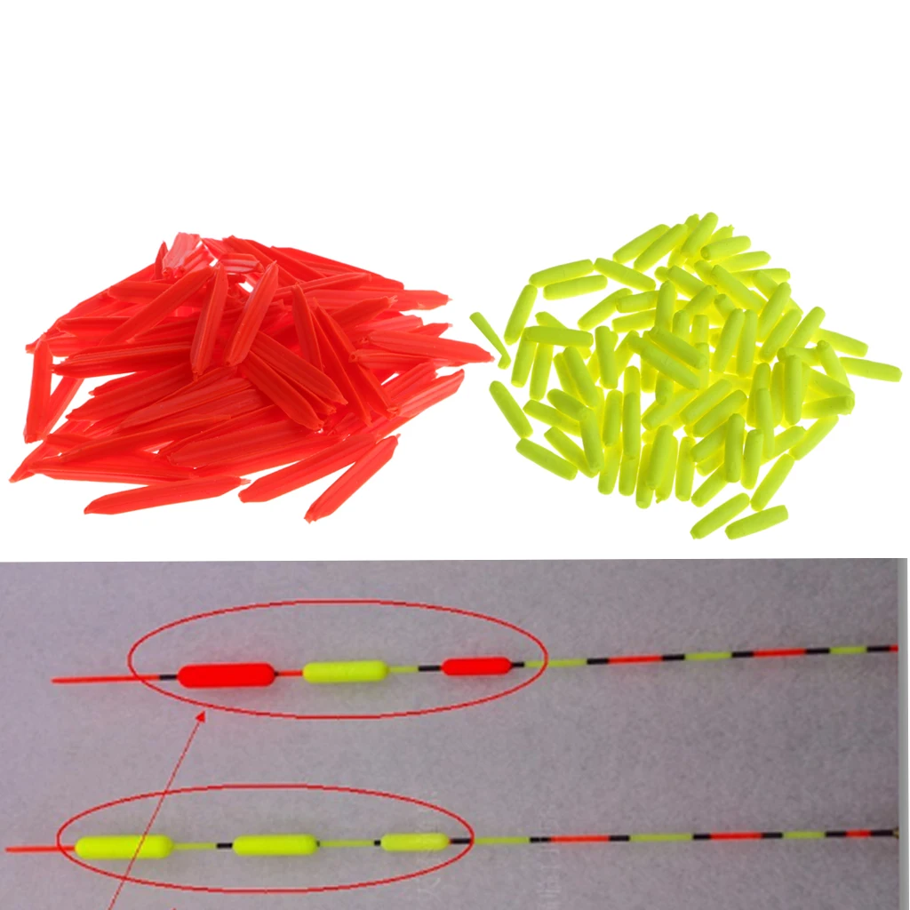 

100 Pieces Bright Colors Cylinder Strike Indicator Fly Fishing Floats Bobbers Small And Exquisite Easy To Carry