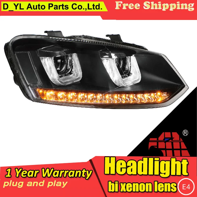 Car Styling For VW Polo headlights 2012 2015 Polo led headlight Head