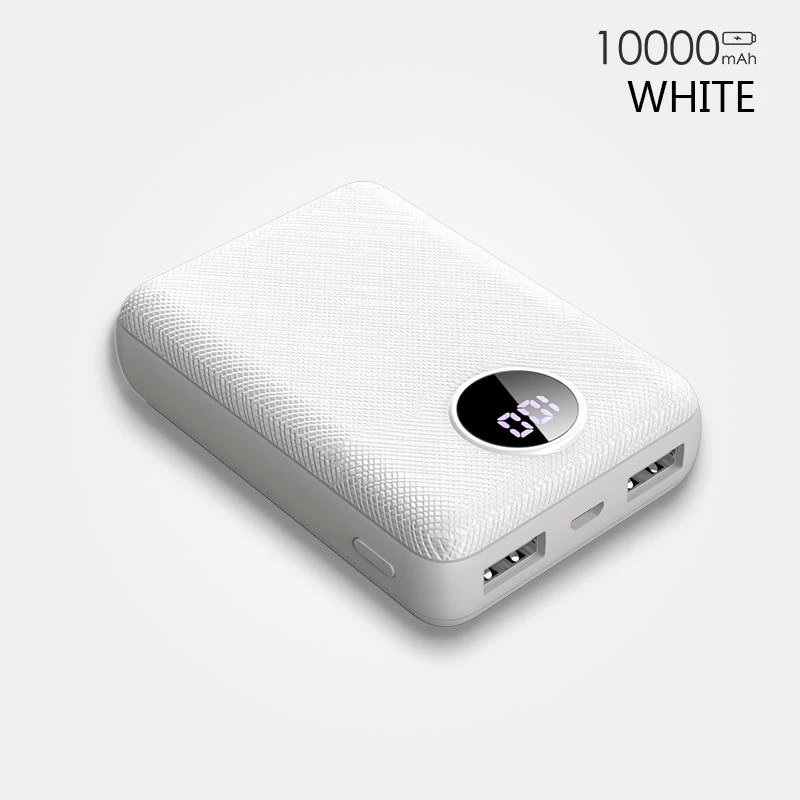 LED White 10000mAh PZOZ пауэр банк 10000 мАч Мобильный телефон внешний аккумулятор 2.1A Быстрая зарядка powerBank Dual USB LED для iphone Samsung xiaomi mi 9 портативное зарядное устройство повербанк портативная зарядка power Banks xiomi - Цвет: LED White 10000mAh