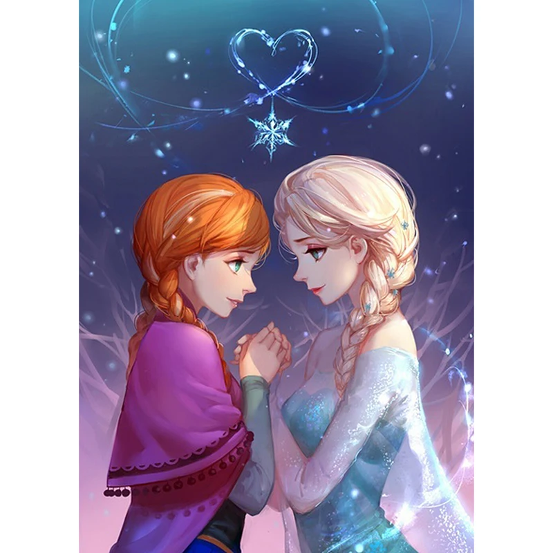 

Full Diamond Square Diamond 5D DIY Diamond Painting Frozen sisters Diamond Embroidered Cross-stitch Rhinestone Mosaic