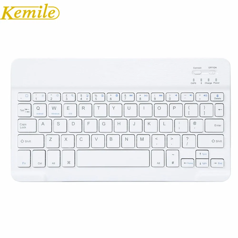 Kemile ультратонкая беспроводная алюминиевая клавиатура с поддержкой Bluetooth и