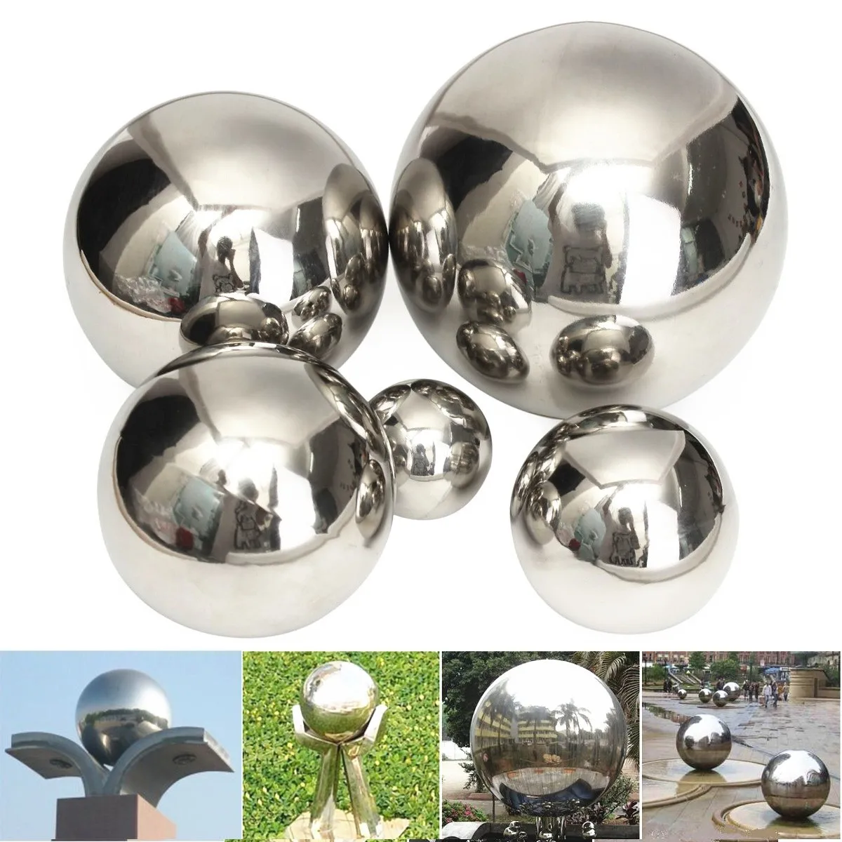 

5/8/10/12/15cm High Gloss Glitter Stainless Steel Mirror Ball Polished Hollow Ball Hardware Accessories For Home Garden Ornament